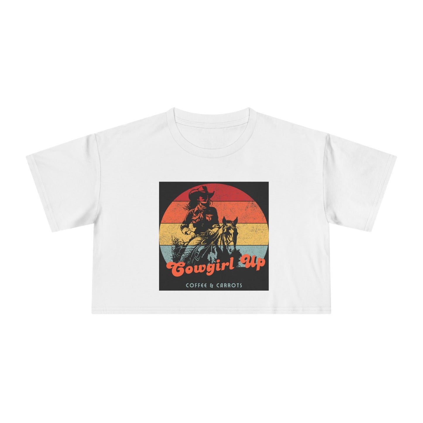 Vintage Cowgirl Crop Tee - Perfect for Festivals, Casual Wear, Gifts, Rodeos, Western Lifestyle