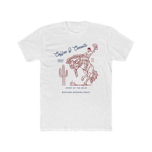 Retro Western Coffee & Cactus Tee, Unisex Cowboy T-Shirt, Nature Lover Gift, Vintage Graphic Tee, Wild West Fashion